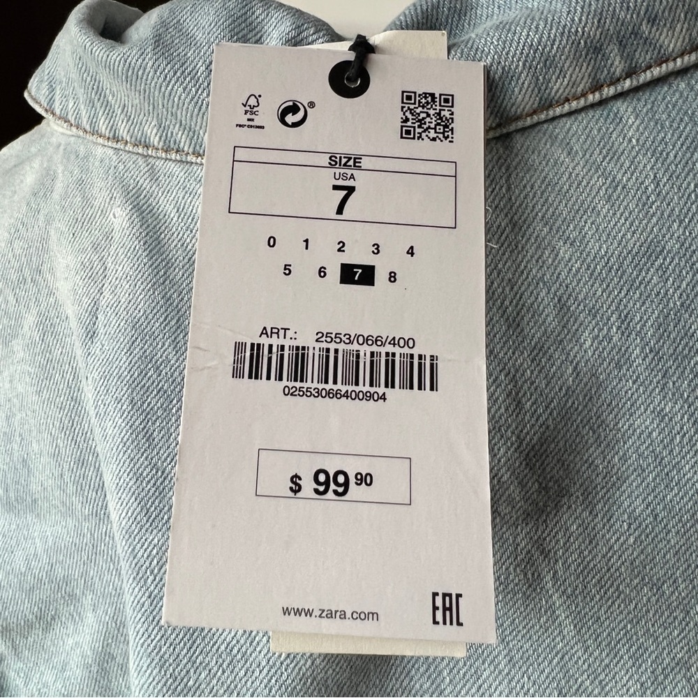 ZARA DENIM JACKET SHIRT | GOOD AMERICAN COLLECTION | 2553/066 - Picture 6 of 15